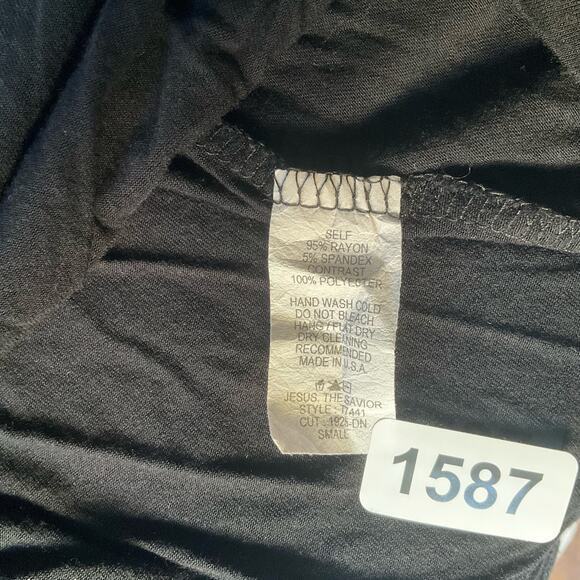 Reborn J Women’s Long Sleeve “Freesize” Dress size S, Solid Black, 95% Rayon - Picture 6 of 7